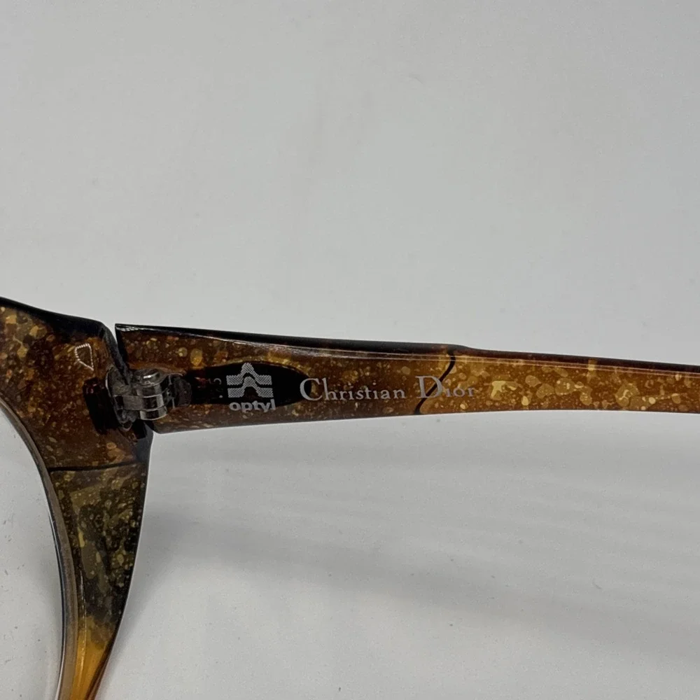 CHRISTIAN DIOR Vtg Oversized Eyeglasses 2019 10 GERMANY Amber Lucite Frame w/bag